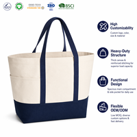 Sac de courses en toile de coton biologique écologique à deux tons, personnalisé avec logo imprimé, lavable et réutilisable, pour la vente en gros