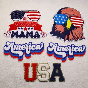 Wholesale Big New York Embroidered America Letter Towel Patch Independence Day Mini Flag Patches Usa Stock - Product Image 1
