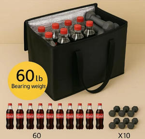 <span class=keywords><strong>Sac</strong></span> isotherme réutilisable à fermeture éclair pliable chaud froid <span class=keywords><strong>transport</strong></span> d'aliments camping congélateur pizza - Product Image 6