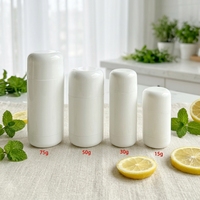 Tube de déodorant biodégradable en plastique de 15 ml et 50 ml, vide, rond, avec bouchon à vis, pour stick anti-transpirant