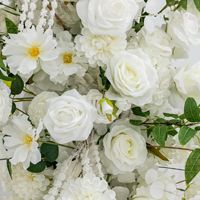 Composition florale romantique en soie blanche effet naturel pour arche de mariage, accessoires de photographie, décoration d'événements et de fêtes