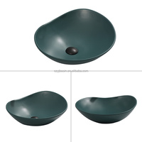 Vasque artistique en céramique Yingjie Pebble, forme organique, émaillée cristal, sans trop plein, à poser sur comptoir, pour salle de bain design, vente en gros