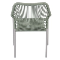 modernes de fauteuils en aluminium de café de terrasse chaises de salle à manger de corde verte de restaurant extérieur de patio