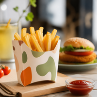 Boîte à chips en carton blanc avec paroi intérieure anti-graisse, idéale pour les cantines scolaires, impression personnalisée pour snacks croustillants chauds