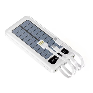 Travel <strong>Solar</strong> Power Bank 10000mah with 4 Type Cable USB TYPE-C &amp; Micro USB 10W Output Power Li-Polymer <strong>Battery</strong> <strong>Charger</strong> - Product Image 2