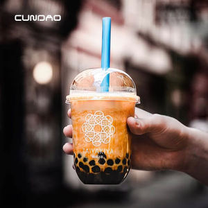 Cunmerekam Logo kustom cetak 10/12/14/16/18/20oz bentuk U cangkir plastik untuk gelembung teh kopi es - Product Image 1