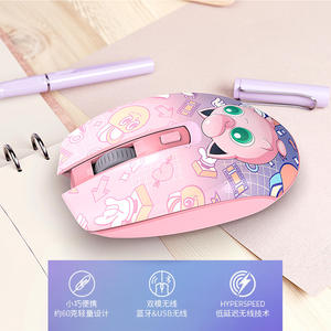 Souris optique sans fil T3, 2.4G, Bluetooth, double mode, silencieuse, pour jeux, bureau, ordinateur portable, utilisation des deux mains, gris, jaune, rose - Product Image 3