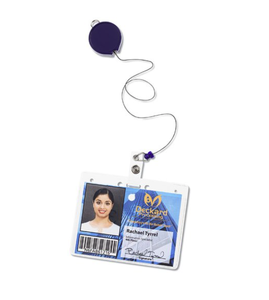 Porte-badge rétractable rond opaque personnalisé avec attache de cordon <span class=keywords><strong>pour</strong></span> carte d'identité, cadeau d'entreprise, impression de logo - Product Image 2