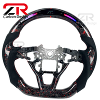 Volant de direction personnalisé en cuir véritable et fibre de carbone forgée avec affichage LED du régime moteur pour Honda Accord 10ème génération Sport