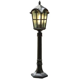 Outdoor Garden <b>Light</b> Post <b>LED</b> Iron Pole Glass Shade 2700K Warm White IP66 AC Powered <b>Motion</b> <b>Sensor</b> Dimmable 10-Year Warranty - Product Image 2