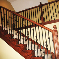 Balustre d'escalier en fer forgé moderne, facile à installer, noir mat, carré creux, panier simple, pour balcon intérieur