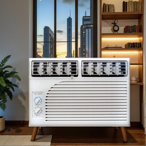 Climatisation de fenêtre à commande manuelle électrique pour usage domestique, 7000 BTU, sortie d'air supérieure - Product Image 1