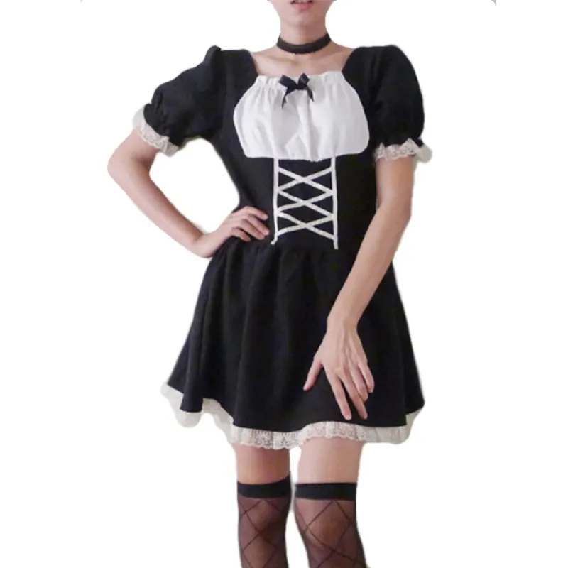 Mini abito bianco e nero anni '90 abito gotico Lolita Costume Cosplay bambola Barbie Dress Up gioco per ragazze HSD5859