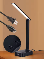 Lampe de table de chevet pour chambre à coucher hôtel lampes de table modernes American Standard LED USB Charging Type C Socket Adjustment Bedside Desk