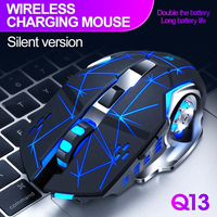 Souris de jeu sans fil 2.4G, rétroéclairage RGB, capteur optique ergonomique rechargeable, 6 boutons, souris silencieuse pour PC portable