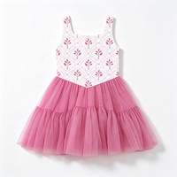 Robes imprimées sans manches pour filles Kerui avec ourlet à volants superposés, robes assorties pour filles et enfants pour les vacances