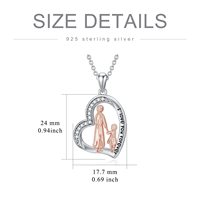 Collier en argent sterling 925 coeur je t'aime maman cadeaux pour la fête des mères