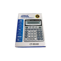 Calculatrice en plastique à logo personnalisable à 16 chiffres alimentée par énergie solaire avec double alimentation pour le bureau et l'école CT-9916D