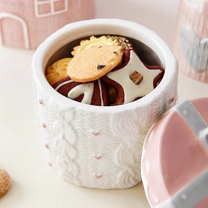 Set di 4 Barattoli in Ceramica per <span class=keywords><strong>Cucina</strong></span>, Design a Cuore per San Valentino, Qualità Alimentare OEM - Product Image 3