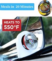 Cuisinière solaire portable de 4,5 L avec thermomètre, four de cuisson extérieur sans combustible alimenté par l'énergie solaire pour le camping, la randonnée, le backpacking, les voyages en camping-car