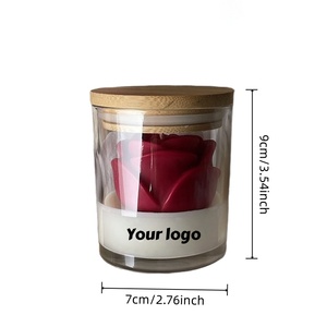 Vela Aromática Elegante con Tapa de Madera y Logotipo Personalizado 2026, Velas de Etiqueta Privada en Frascos de Vidrio para Recuerdos de Boda - Product Image 4