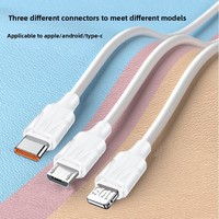 Câble de charge 3-en-1 super rapide 100W Micro USB 3.0 Type C en TPE 1,2m Chargeur rapide universel pour Android/iOS Imprimante