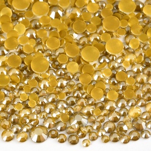 OLeeya Vente en gros de strass en verre cristal à 12 facettes, tailles mixtes SS6-SS20, Mocha Satin, à dos plat, non thermocollants, pour la décoration d'ongles - Product Image 2