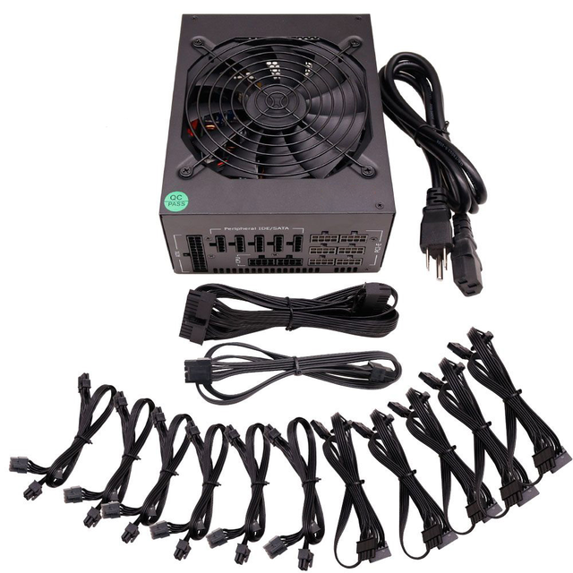 ATX PC Power Supply 2000w Full Modular PSU 1800w Pc Power Supplies 110v -240v 90 Plus Gold for 6GPU Machine
