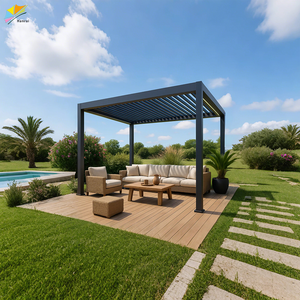 Hanrui Taille personnalisée 3x3 3x4 3x5 4x4 <span class=keywords><strong>5x3</strong></span> 5x4 6x3 4x6 6x4 6x5 6x6 Bioclimatica Electrique Pergola Aluminium extérieur - Product Image 3