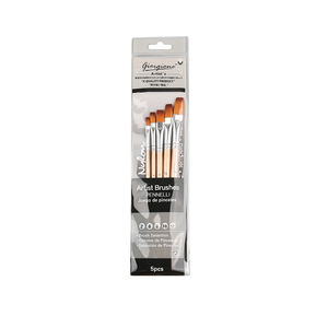 <span class=keywords><strong>Set</strong></span> di 5 <span class=keywords><strong>Pennelli</strong></span> Piatti Giorgione con Setole Sintetiche, Ghiera in Alluminio e Manico in Legno, con Borsa in PVC, Tre Opzioni - Product Image 3