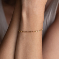 Bracelet à breloques DIY en acier inoxydable plaqué or 14 carats EManco, bracelet chaîne cubaine réglable fait main pour hommes et femmes