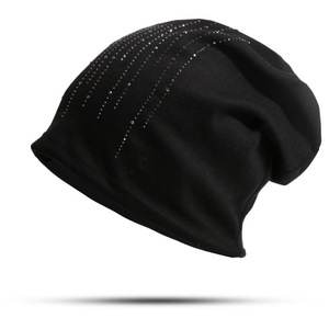 Offre Spéciale Logo personnalisé doux tricot 100% <span class=keywords><strong>coton</strong></span> mode femmes <span class=keywords><strong>bonnet</strong></span> d'hiver avec personnage dessin animé strass Ski chapeau - Product Image 5