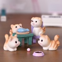 Vente en gros Manger Kitty Petit Chat Accessoires pour animaux de compagnie Figurines de décoration de table pour la maison de poupée