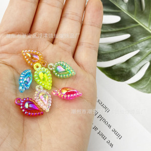 Colgante acrílico iridiscente en forma de lágrima de 12 mm, accesorios de joyería DIY para collares, pendientes y manualidades. - Product Image 4