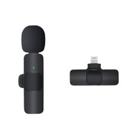 Microphone Lavalier stéréo sans fil portable 2 pièces pour téléphone portable Microphone à double revers pour YouTube Vlogging Live