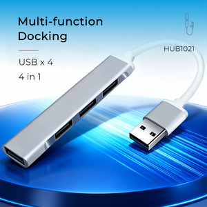 4-in-1 USB 2.0 허브 알루미늄 합금 쉘 5Gbps 속도 2-4 포트 다기능 도킹 스테이션 하드 드라이브 충전 변환기 - Product Image 2