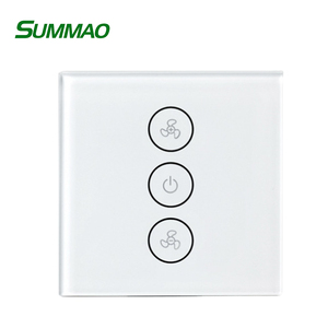 Smart Wifi Fan Touch Switch Eu Standard Glass Panel Tuya App Wifi Remote Switch With Google <strong>Alexa</strong> - Product Image 1