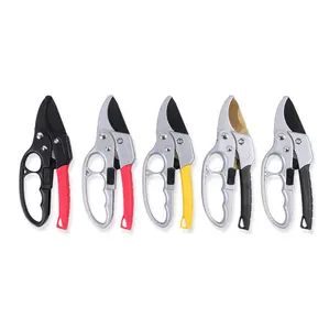 High quality pruning garden shear flowers SK5 ratchet pruning shears yellow colour