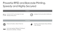 Imprimante d'étiquettes de codes-barres RFID UHF/HF à transfert thermique direct et par transfert thermique CHAINWAY CP30 300 dpi en stock