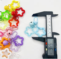 Kit de perles DIY pour porte-clés étoile transparente creuse, pendentif porte-clés mignon en acrylique couleur bonbon, breloque de sac à main