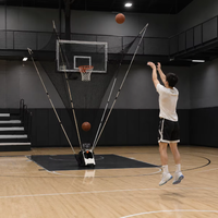 Machine de Retour de Ballon de Basket Portable, Entraîneur de Tir à Rebond Automatique, Aide à la Pratique du Retour de Ballon pour la Gym et les Entraînements en Solo sur Terrain