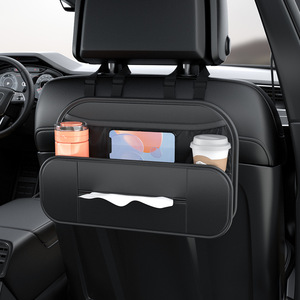 Neue PU-Leder Auto-Aufbewahrungstasche Kopfstützen-Organizer Universelle Deko-Aufbewahrungsbox Getränkehalter Taschentuchbox für Rücksitz - Product Image 4