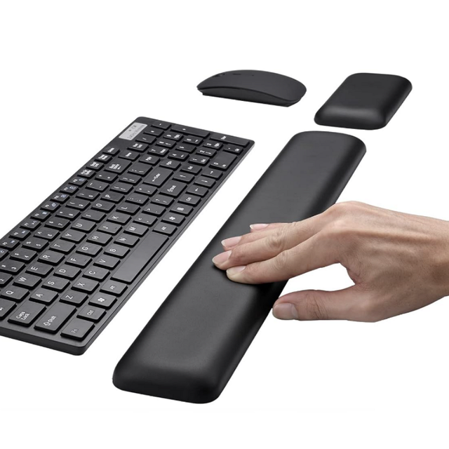 High Quality PU Leather Keyboard Wrist Rest Non-Slip Mouse Wrist Rest Set Ergonomic Wrist Support Pad for Office Accessories