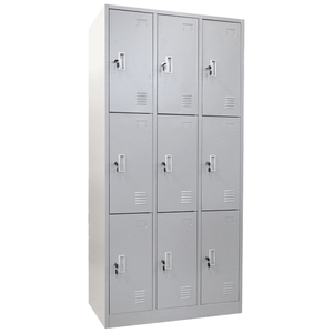 Thép 3 Tầng 9 Cửa Kim Loại Phòng Tập Thể Dục Thay Đổi Phòng Lưu Trữ Tủ Locker - Product Image 3