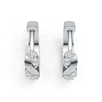 Boucles d'oreilles créoles torsadées en argent sterling 925 avec moissanite pour femme, micro-pavé, tressées, en moissanite et diamant, style Huggie