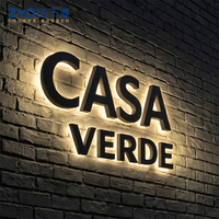 Letras de Canal 3D de Acero Inoxidable de Alta Calidad con Retroiluminación LED, Impermeables para Exteriores, Letreros con Halo Luminoso para Fachadas de Tiendas Comerciales