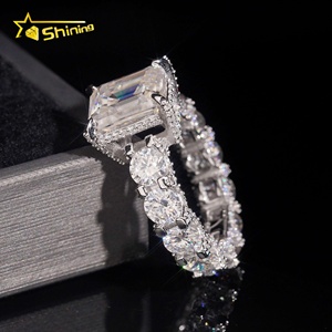 Fast Shipping Local Stock Engagement <strong>Emerald</strong> Cut 5ct Women 925 <strong>Silver</strong> Moissanite Diamond <strong>Ring</strong> - Product Image 6