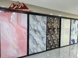 High-Gloss Marble Carbon Crystal 1220 PVC <strong>Plate</strong> Modern Waterproof Floral Pattern Background <strong>Wall</strong> <strong>for</strong> TV Panel Household Use - Product Image 6