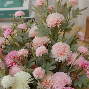 Bouquet de chrysanthèmes artificiels Xinchengzhi, fleurs en soie, accessoires de photographie, décoration de mariage, style pastoral nordique - Product Image 4