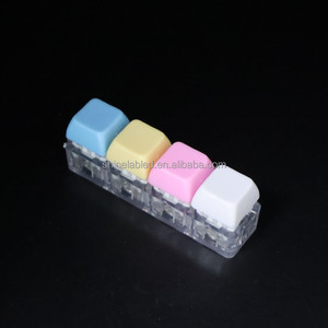 High-transparency Luminous Plastic Square Stress-relief Toy <b>Mechanical</b> <b>Keyboard</b> Keychain with 4-Key Button Cap - Product Image 5